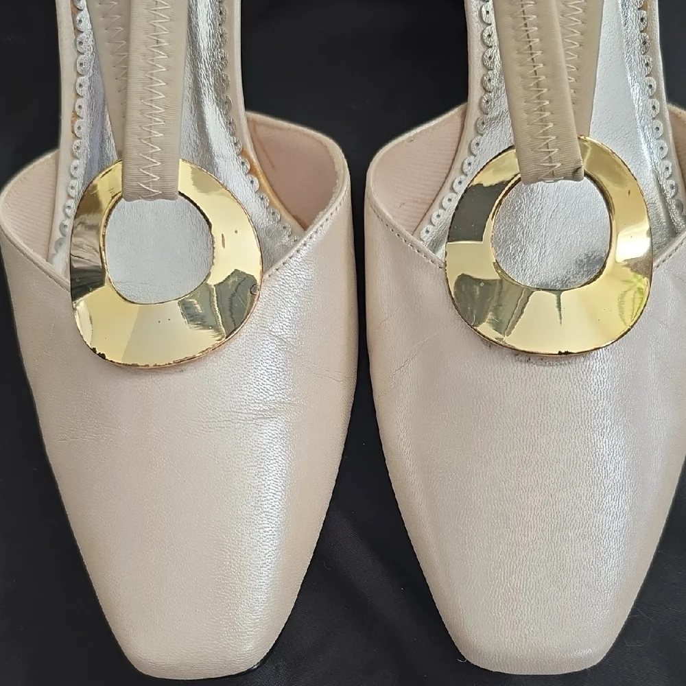 Ros Hommerson Women's Tan Heels with Gold Accent